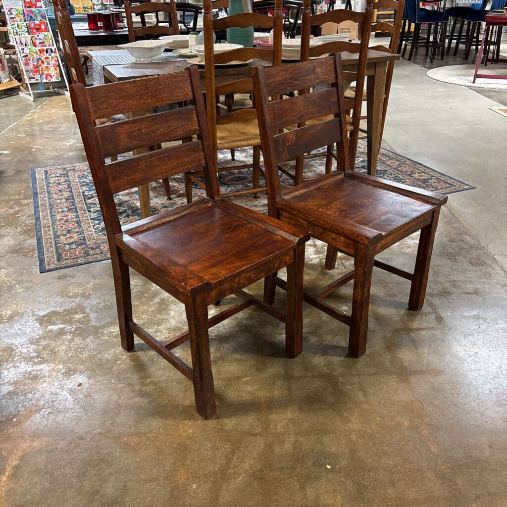 Wooden Chairs Pair