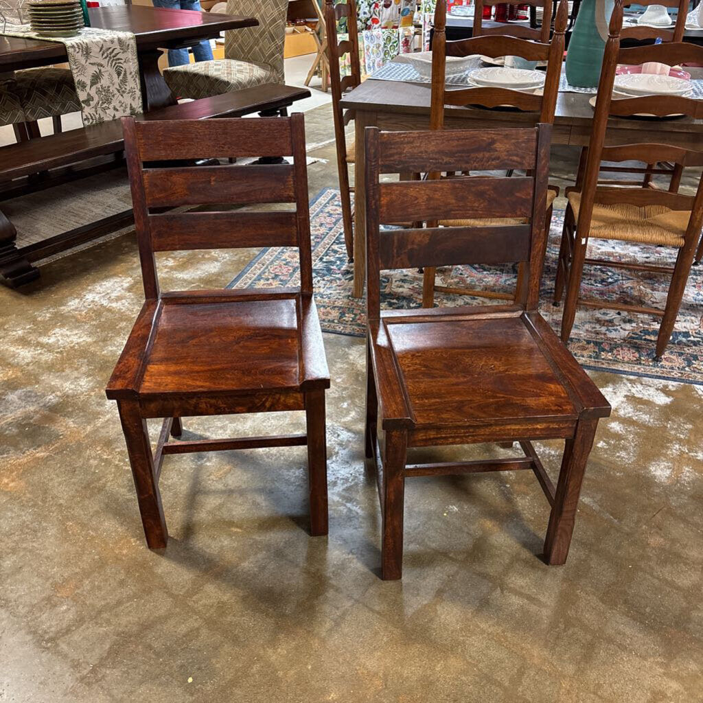 Wooden Chairs Pair