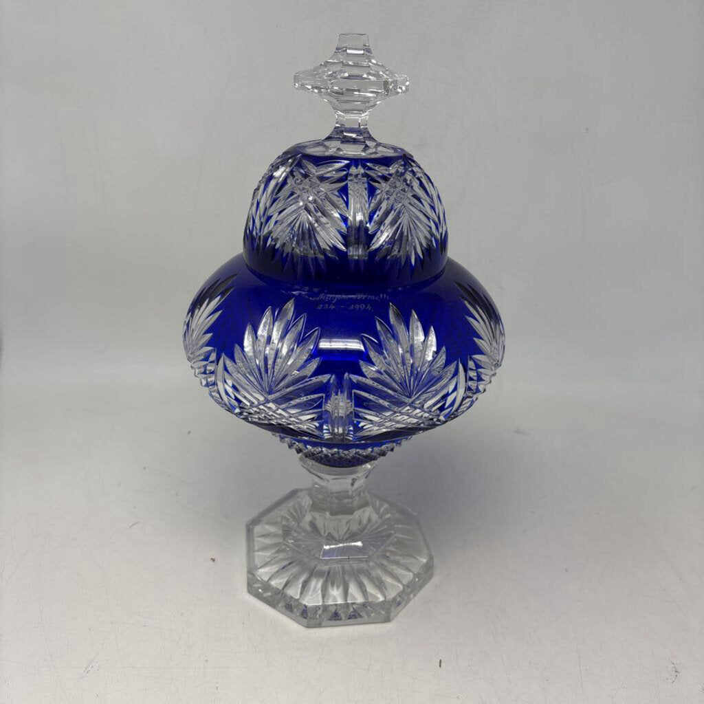 Ajka Magda Nemeth Signed Crystal Covered Bowl