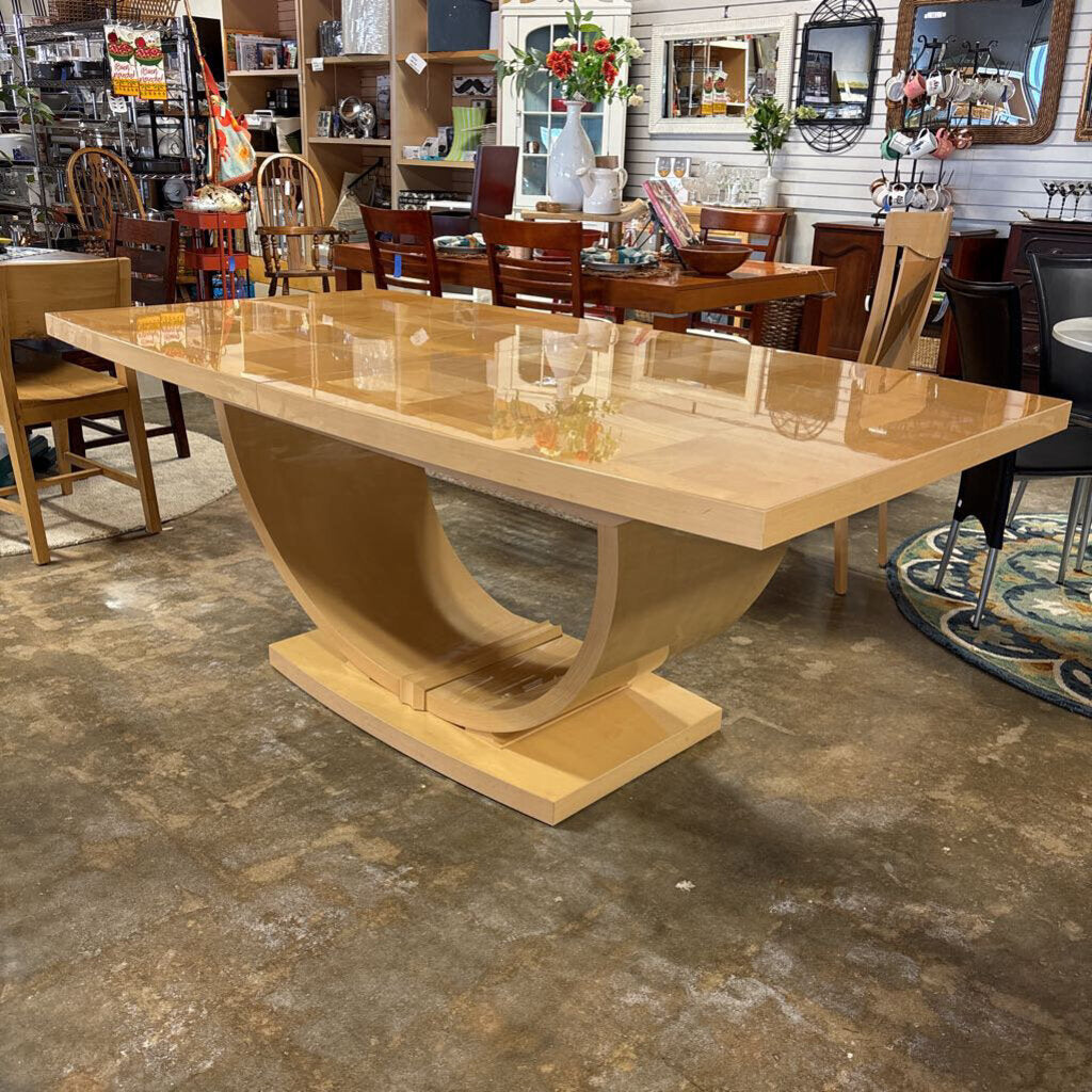 Mid Century Art Deco Style Dining Table With Leaf & 6 Chairs