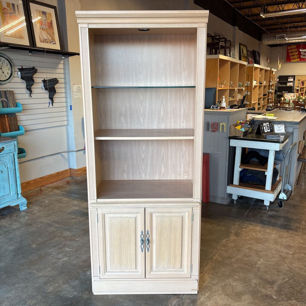 Lighted Bookcase With Doors 32 X 19.5 X 78.25