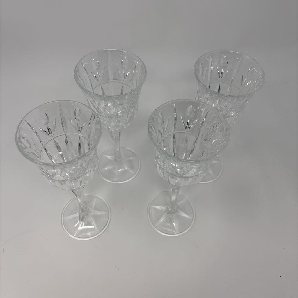 Pressed Glass Wine Glasses 4 PC
