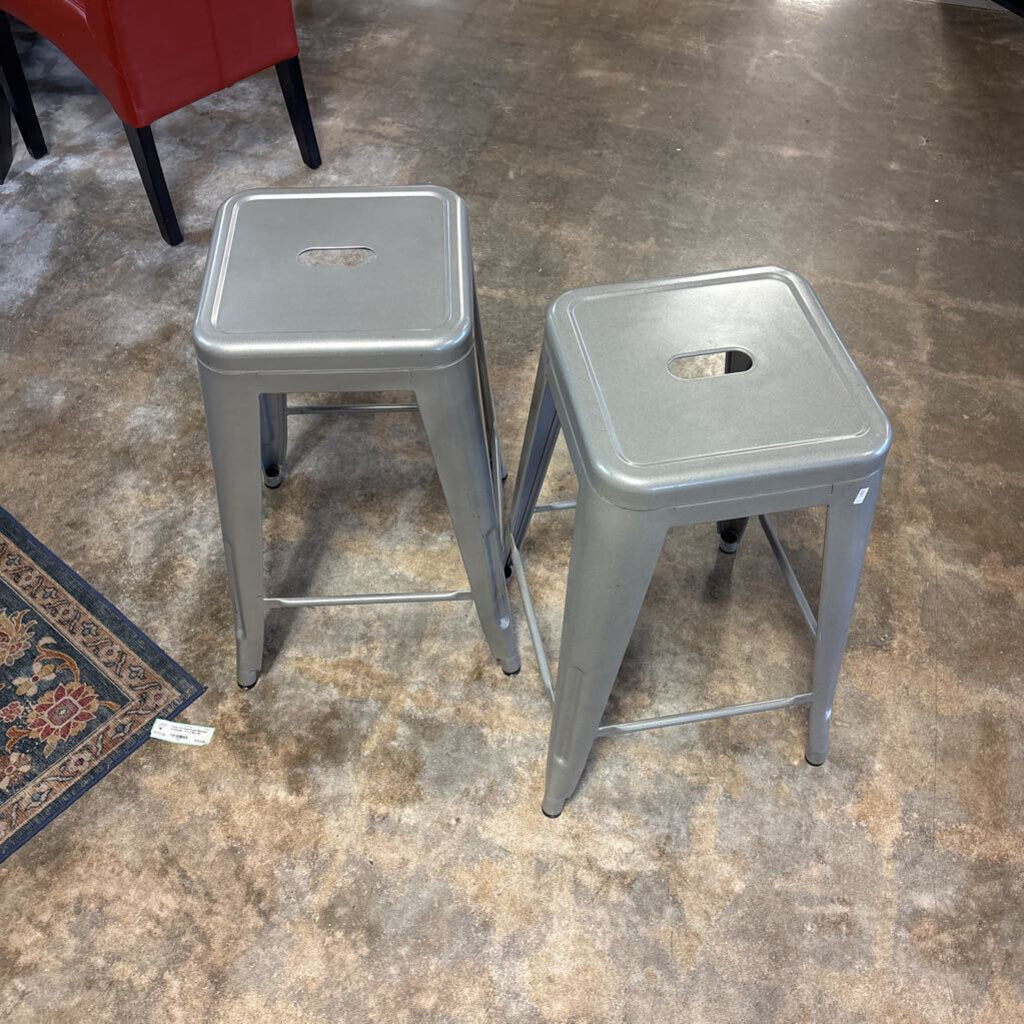 Metal Stacking Barstools Pair
