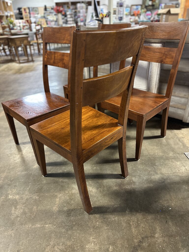 Set 4 Side Basque Solid Wood Dining Chairs