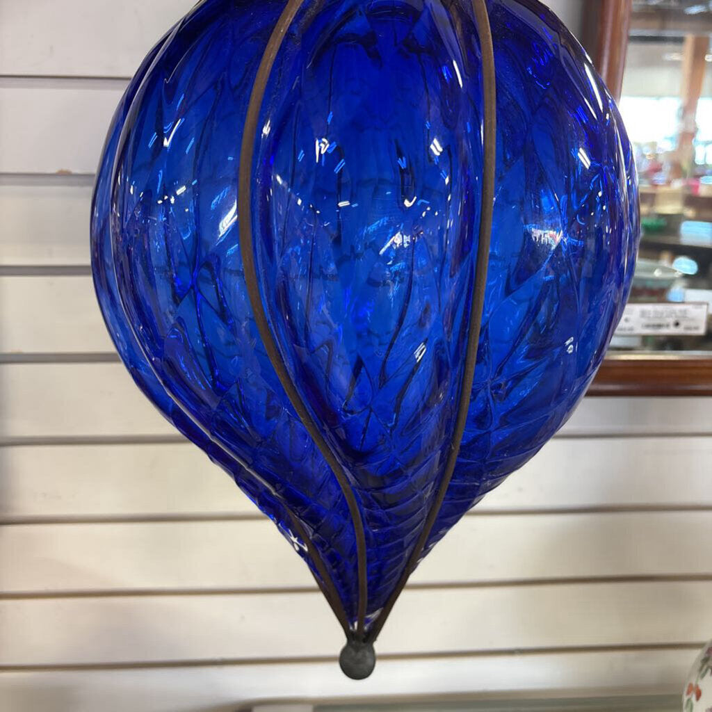 Vintage Glass Caged Pendant Light/Suncatcher