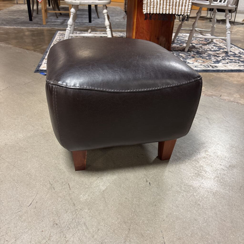 Calia Small Leather Ottoman