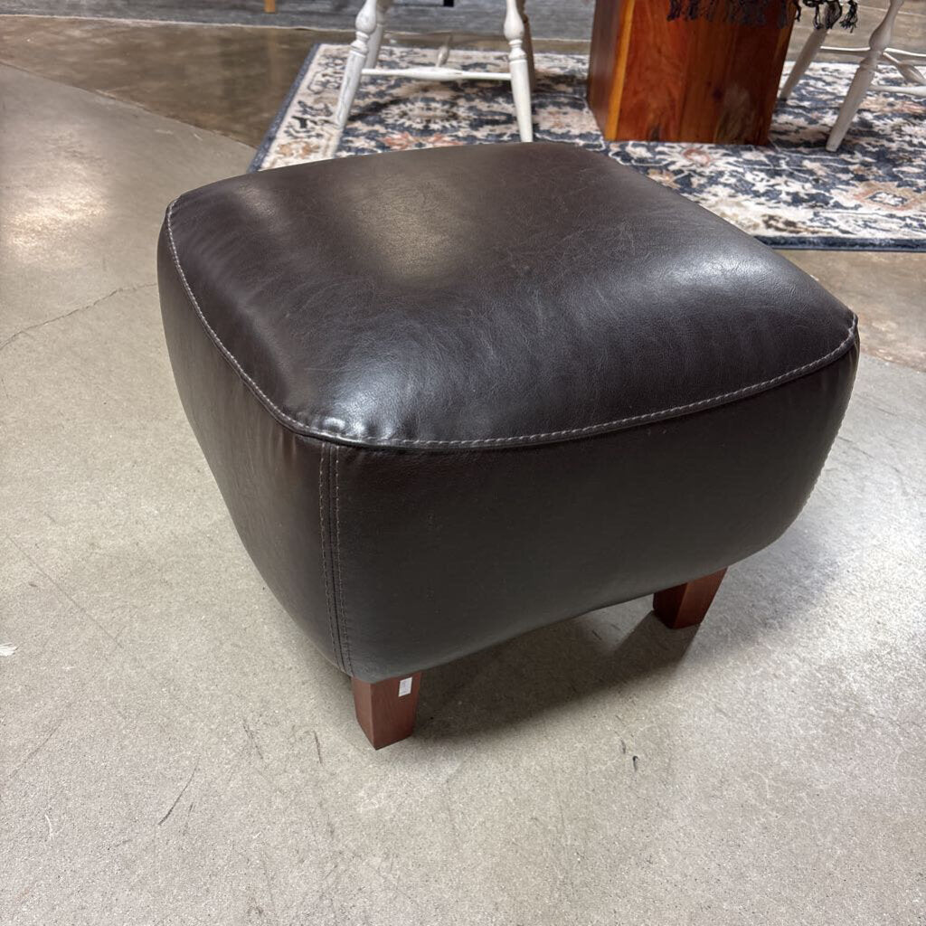 Calia Small Leather Ottoman