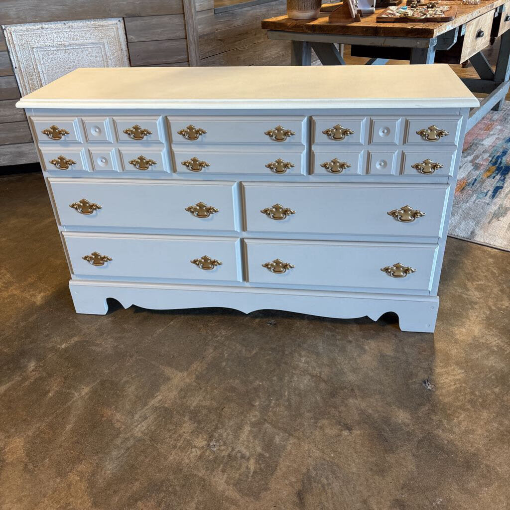 Painted 7 Drawer Dresser 52 X 17 x 31.25