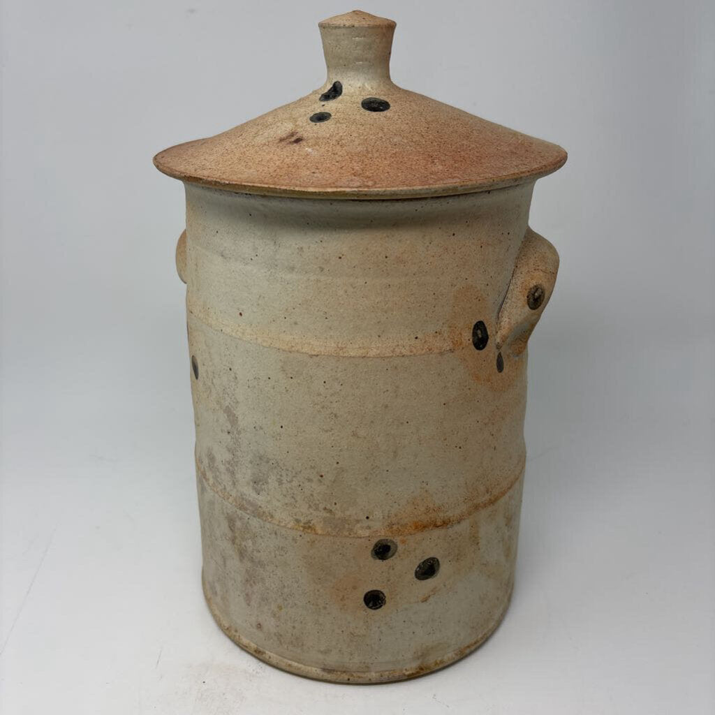Stoneware Pottery Canister with Lid