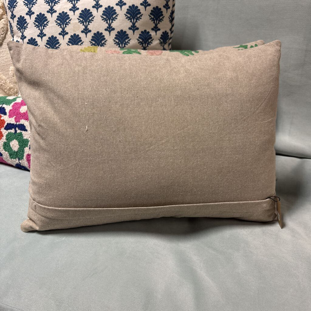 Bird Embroidered Pillow