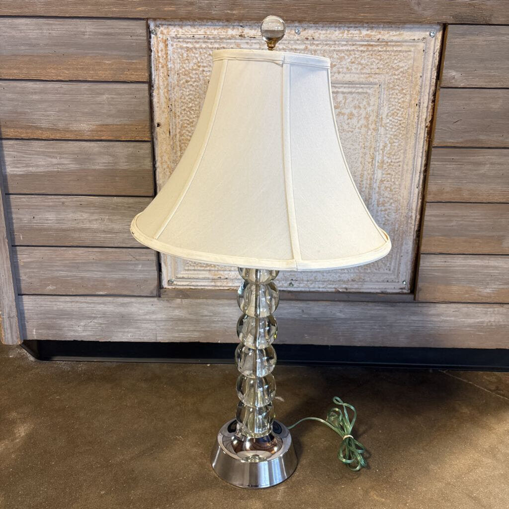 Clear Glass Stacked Ball Lamp