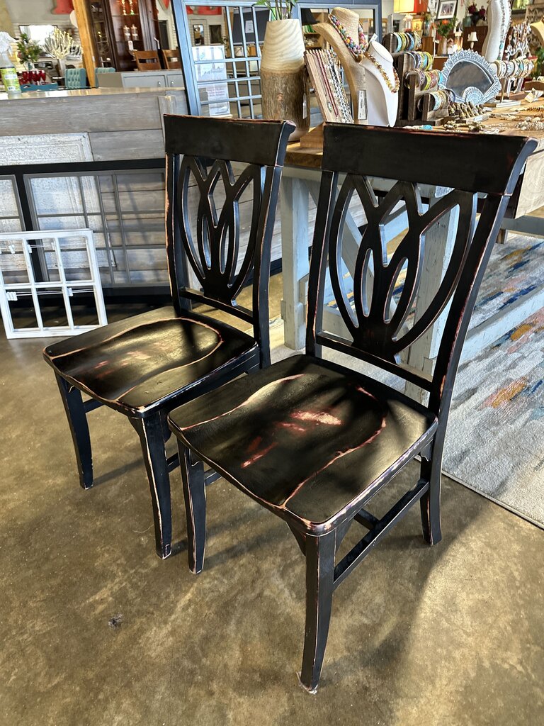 Set 2 Solid Wood Harp Side Chairs