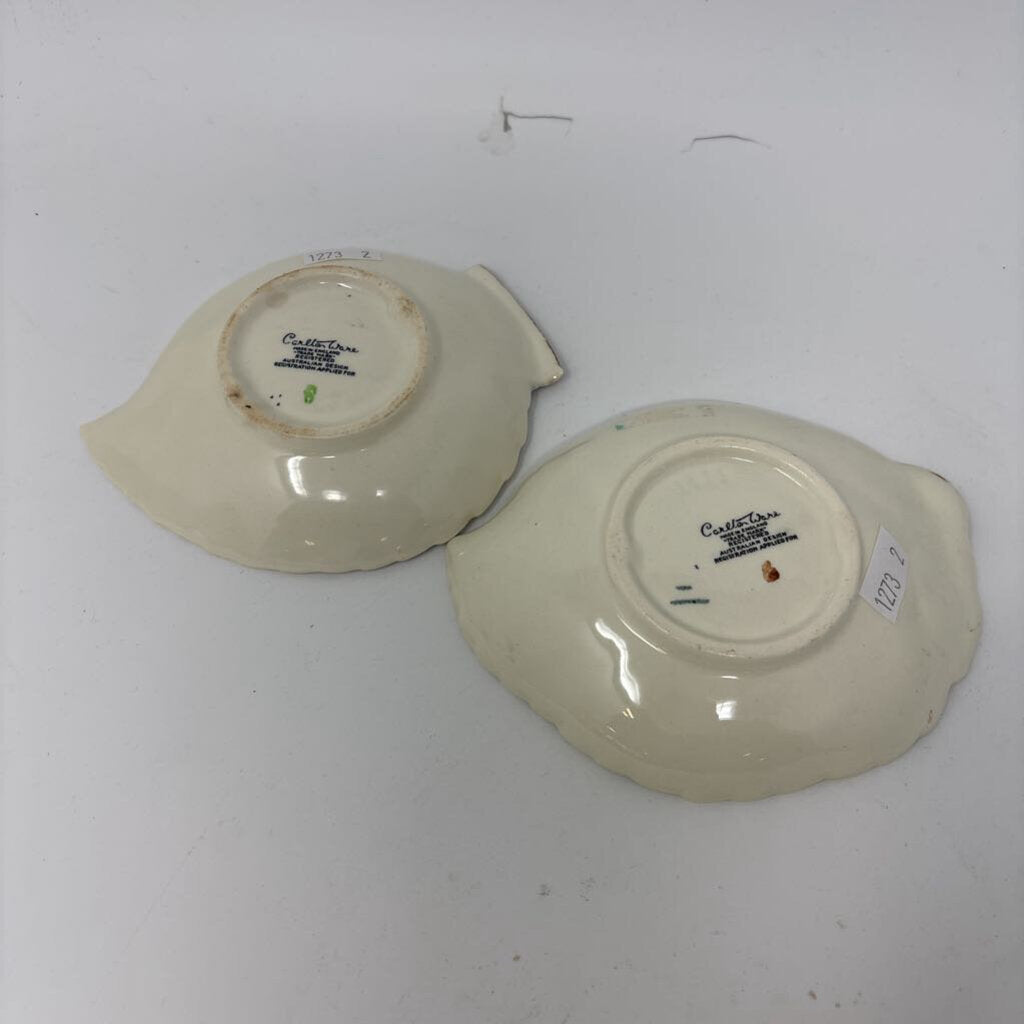 Vintage Carlton Ware Leaf Dishes Pair
