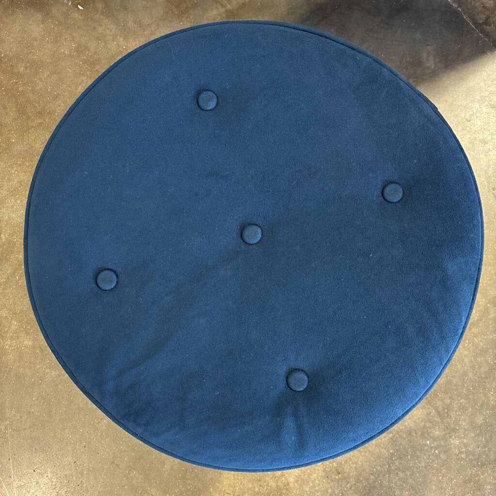 Round Velvet Button Ottoman/Bench 22"R 18"H