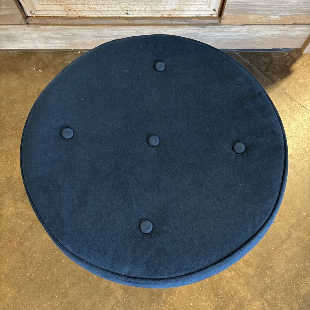 Round Velvet Button Ottoman/Bench 22"R 18"H