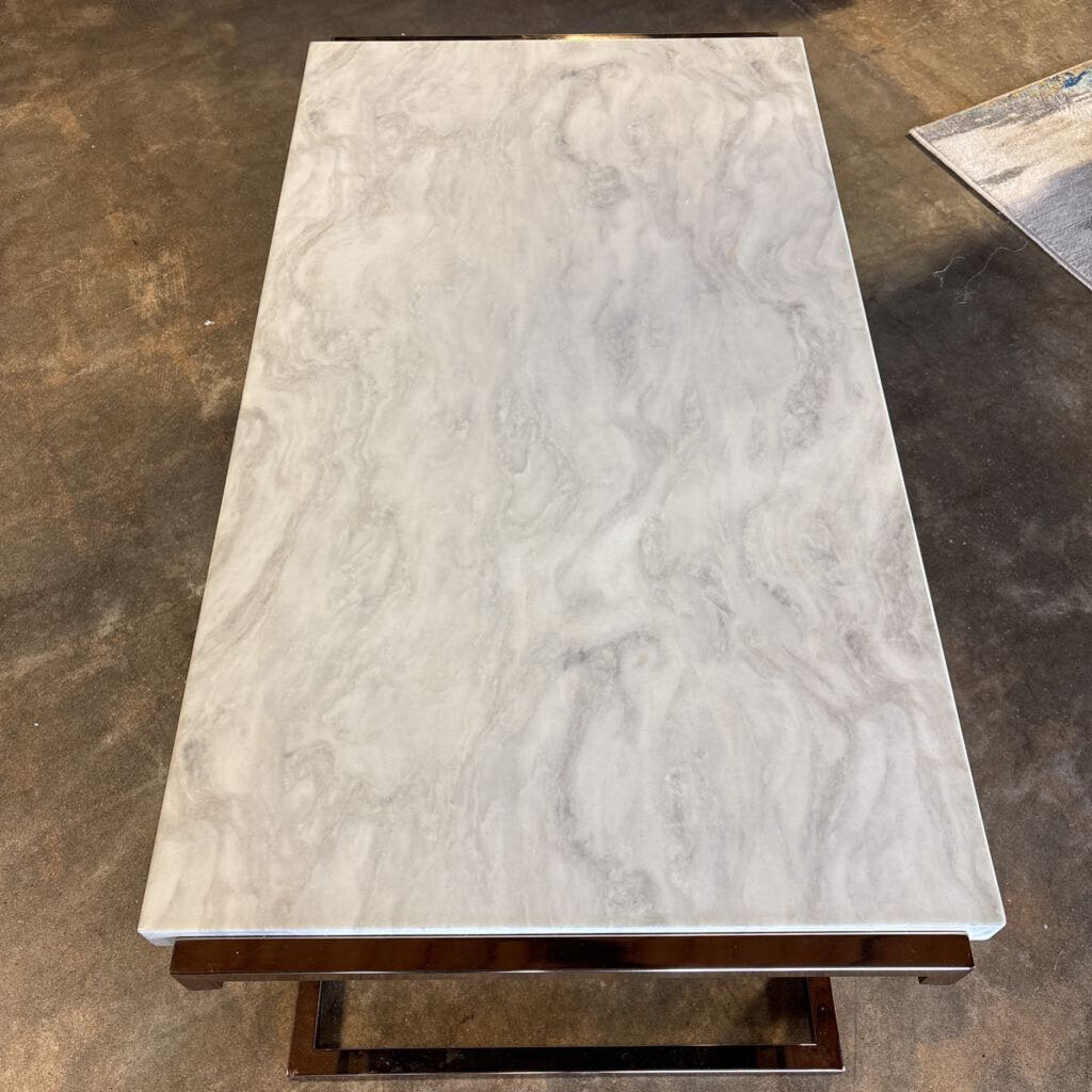Faux Marble Coffee Table 44 X 24 X 17.75