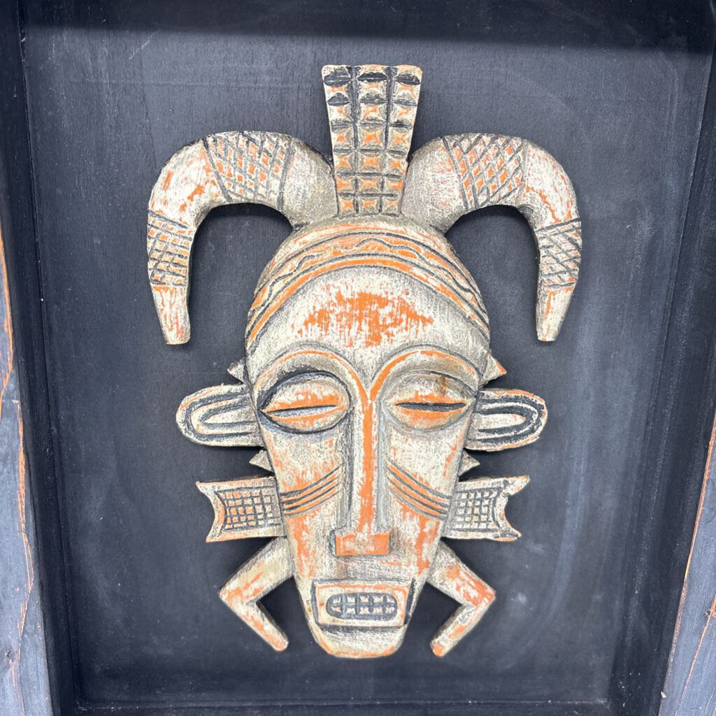 African Mask in Shadow Box