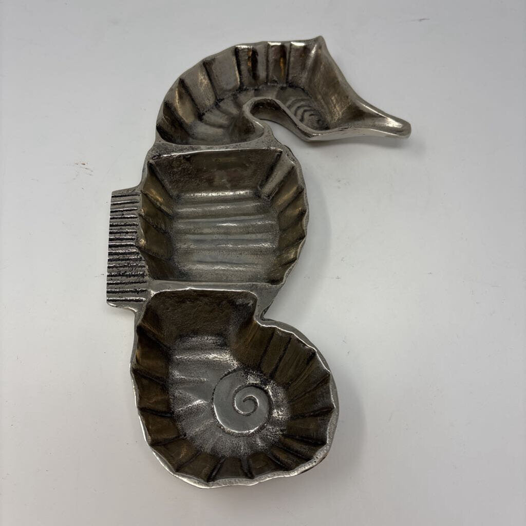 Silver Seahorse Divided Food Tray