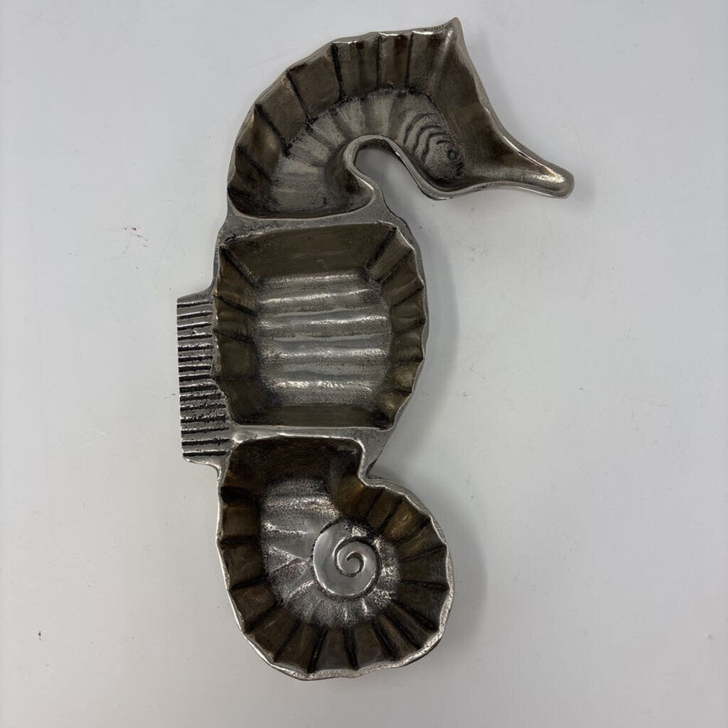 Silver Seahorse Divided Food Tray
