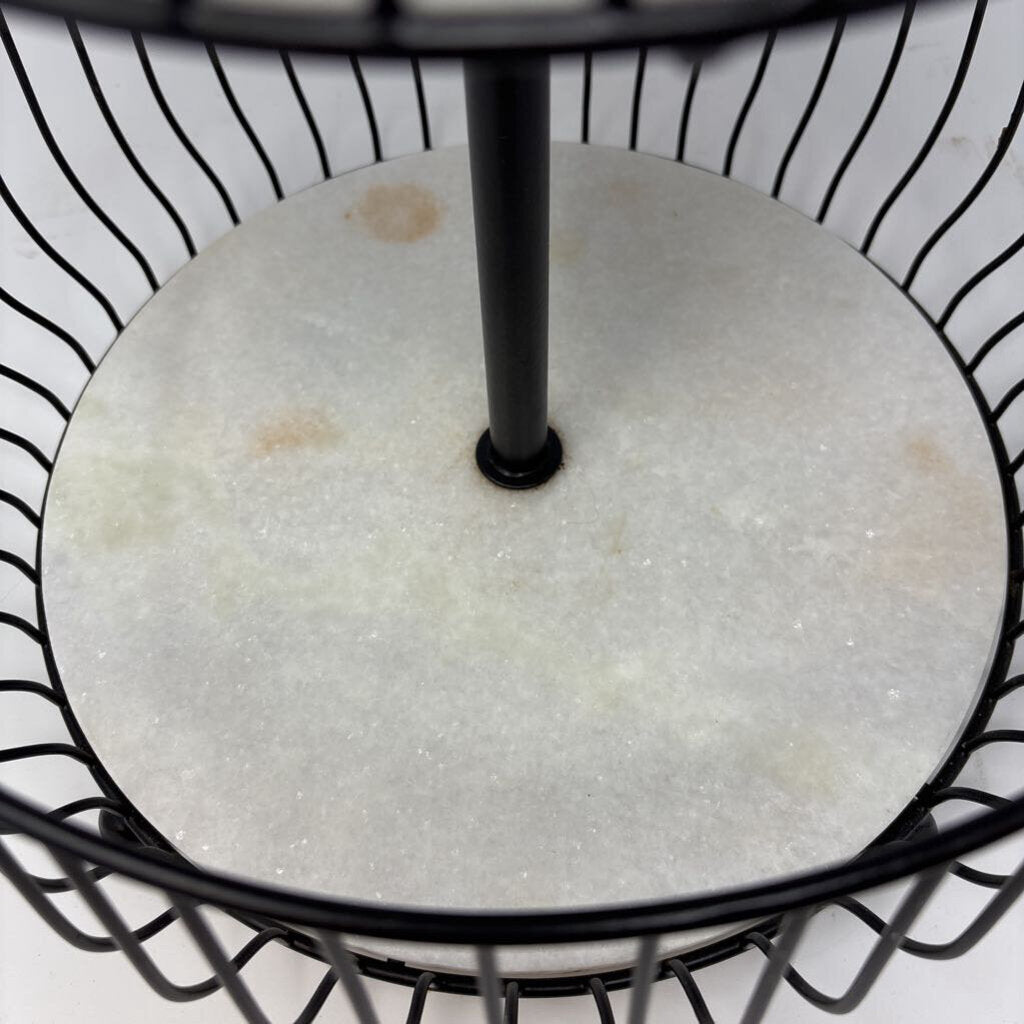 Metal/Marble 2 Tier Fruit Basket