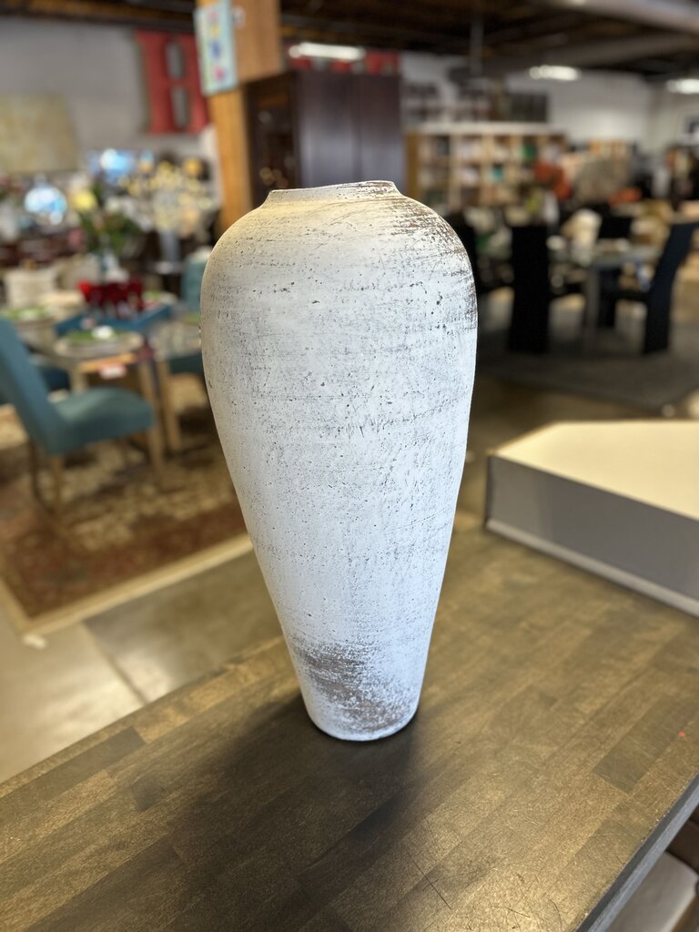Distressed Ceramic Floor Vase 22"H