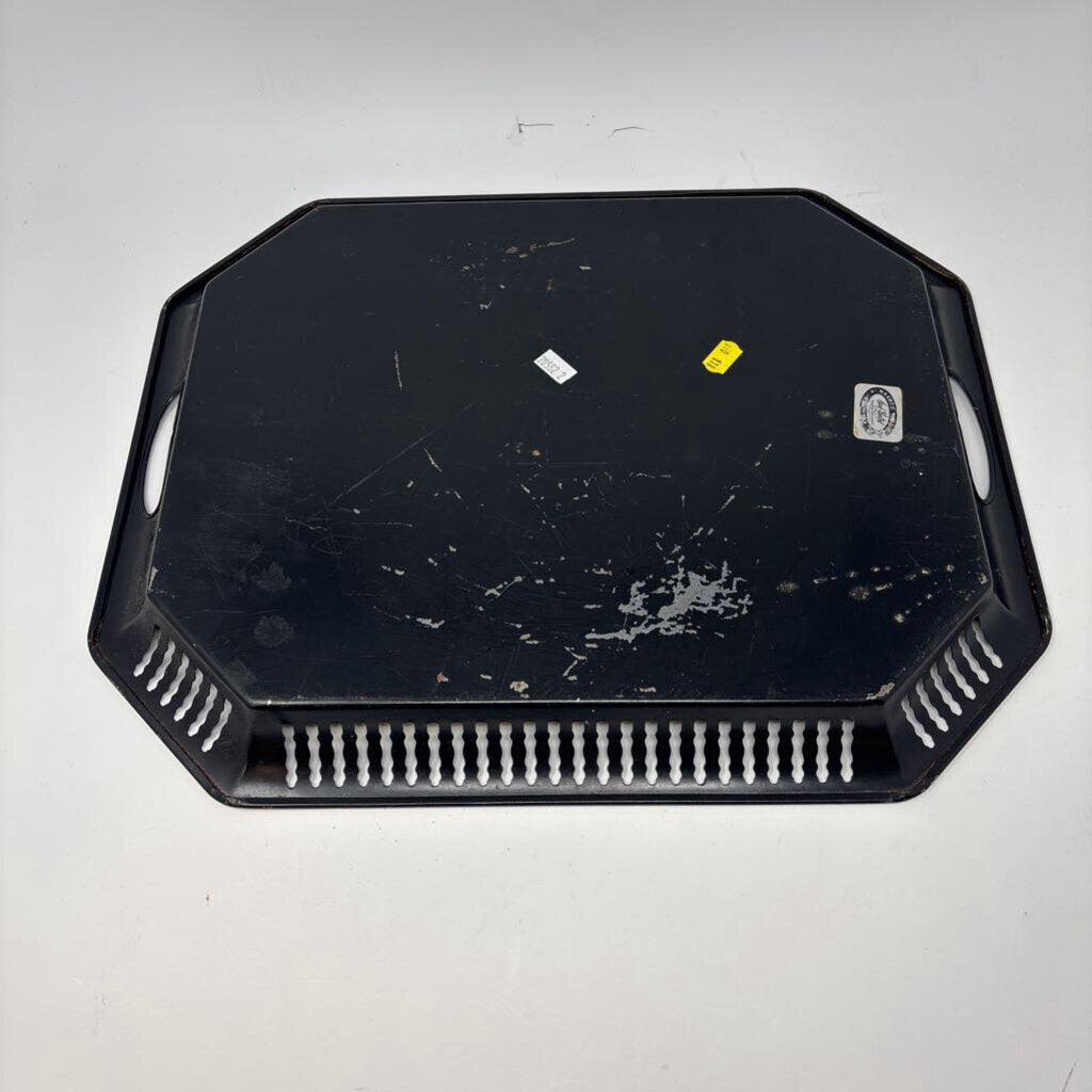 Vintage Metal Floral Toleware Serving Tray