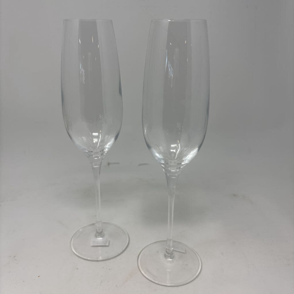 Tiffany Crystal Champagne Flutes Pair