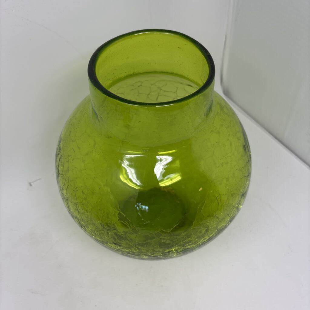 Vintage Crackled Glass Vase