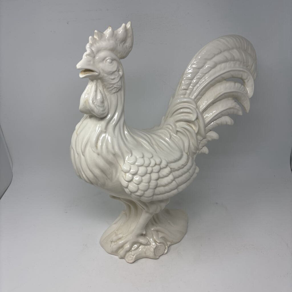 Large White Ceramic Rooster