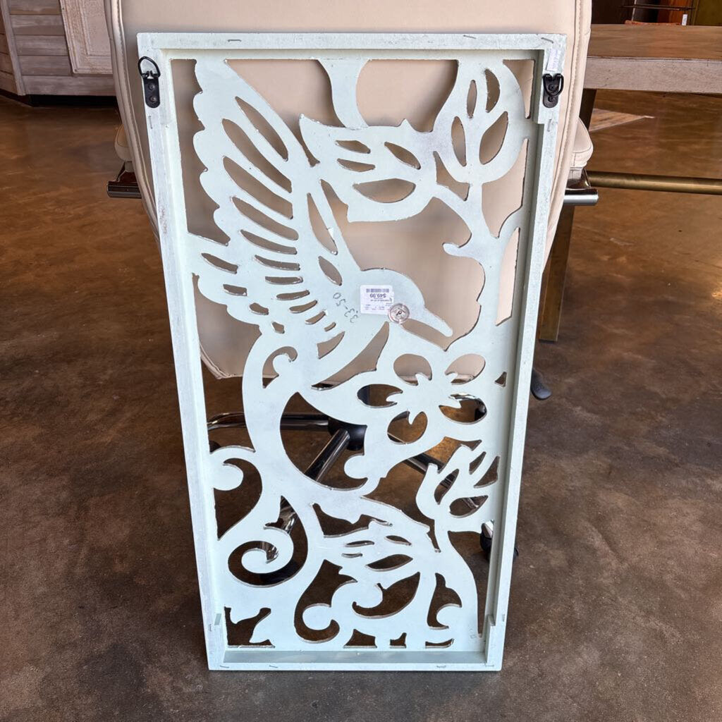 Silver Bird Mirror Decor