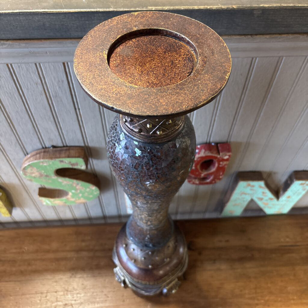 Vintage Style Deco Mosaic Glass Pillar