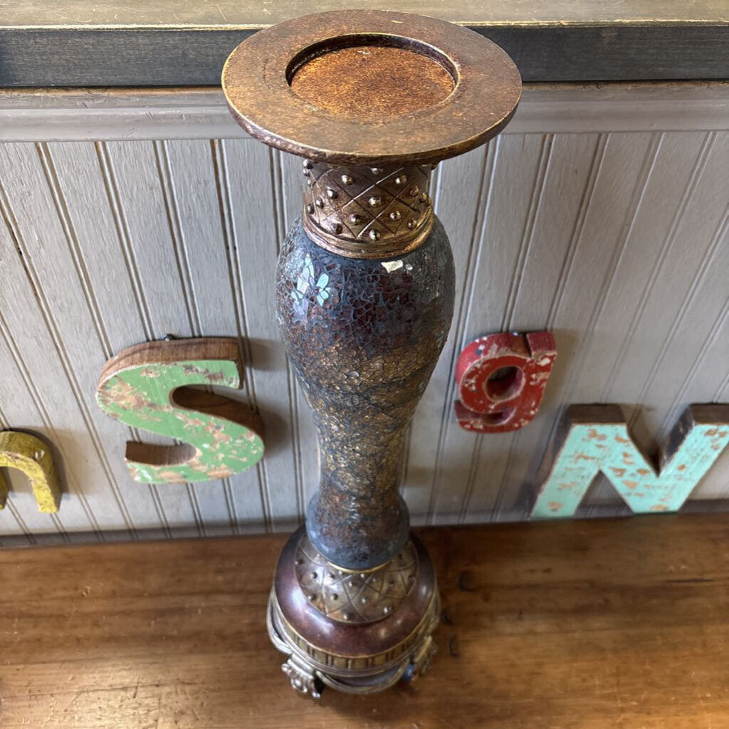 Vintage Style Deco Mosaic Glass Pillar