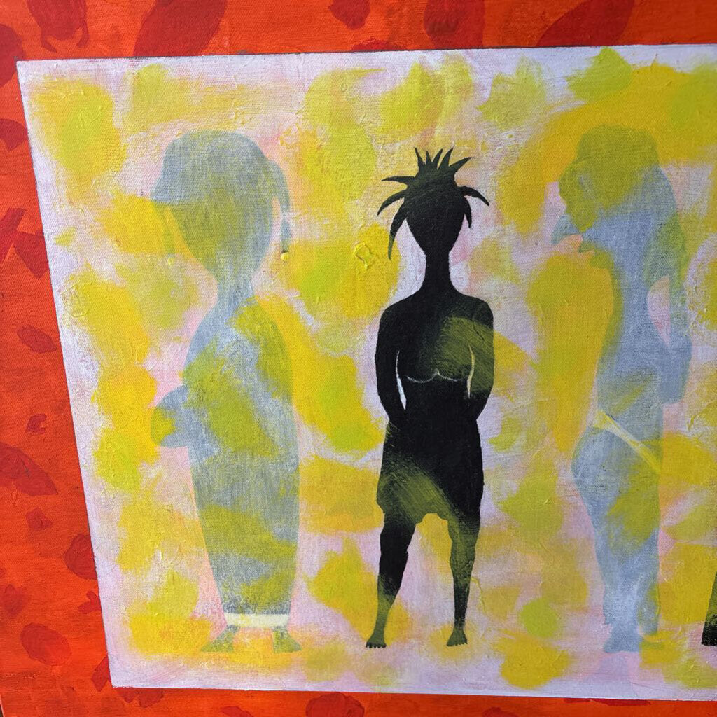 Handmade Nubiana Lady Silhouette Art 36 X 24 Orig. $300