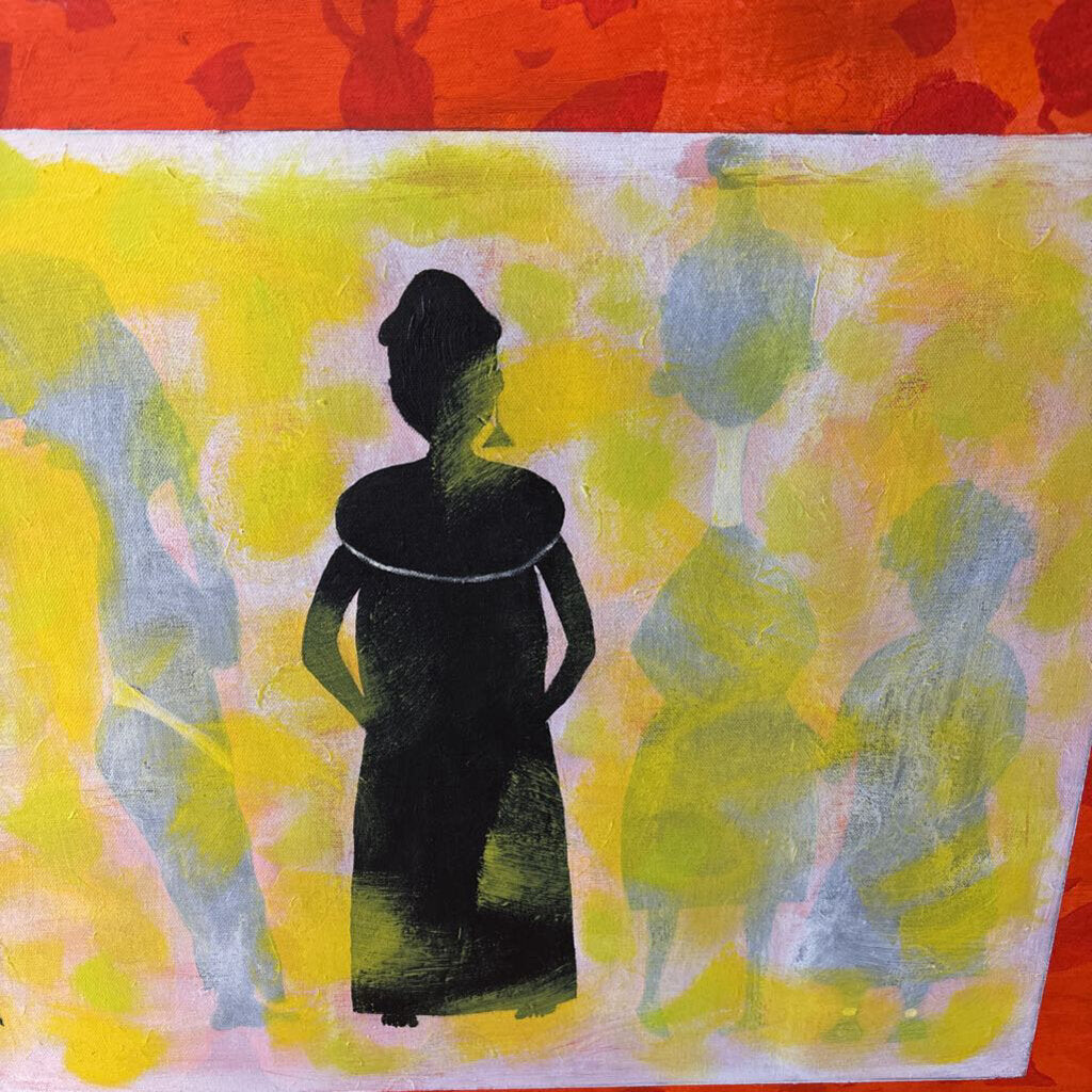 Handmade Nubiana Lady Silhouette Art 36 X 24 Orig. $300