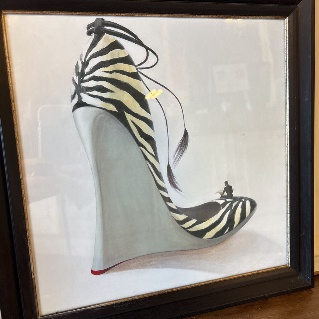 Zebra Stacked Wedge Fabulous Shoe