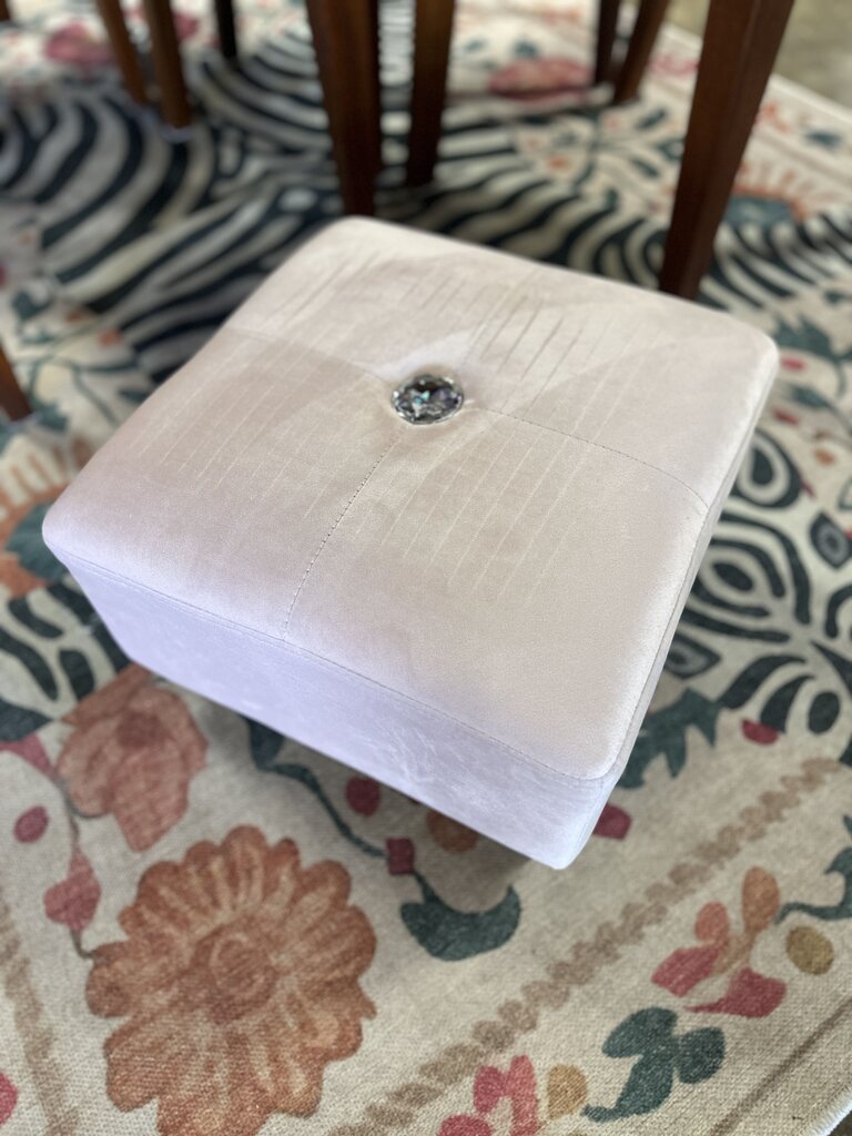 Pink Ottoman With Diamond Top