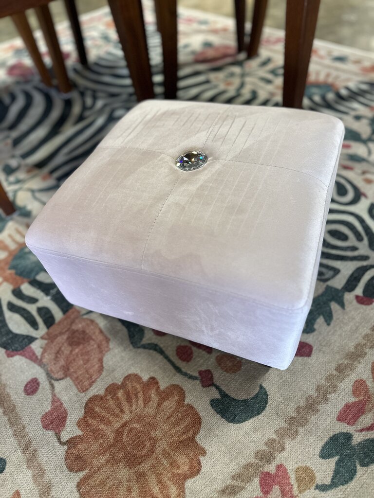 Pink Ottoman With Diamond Top