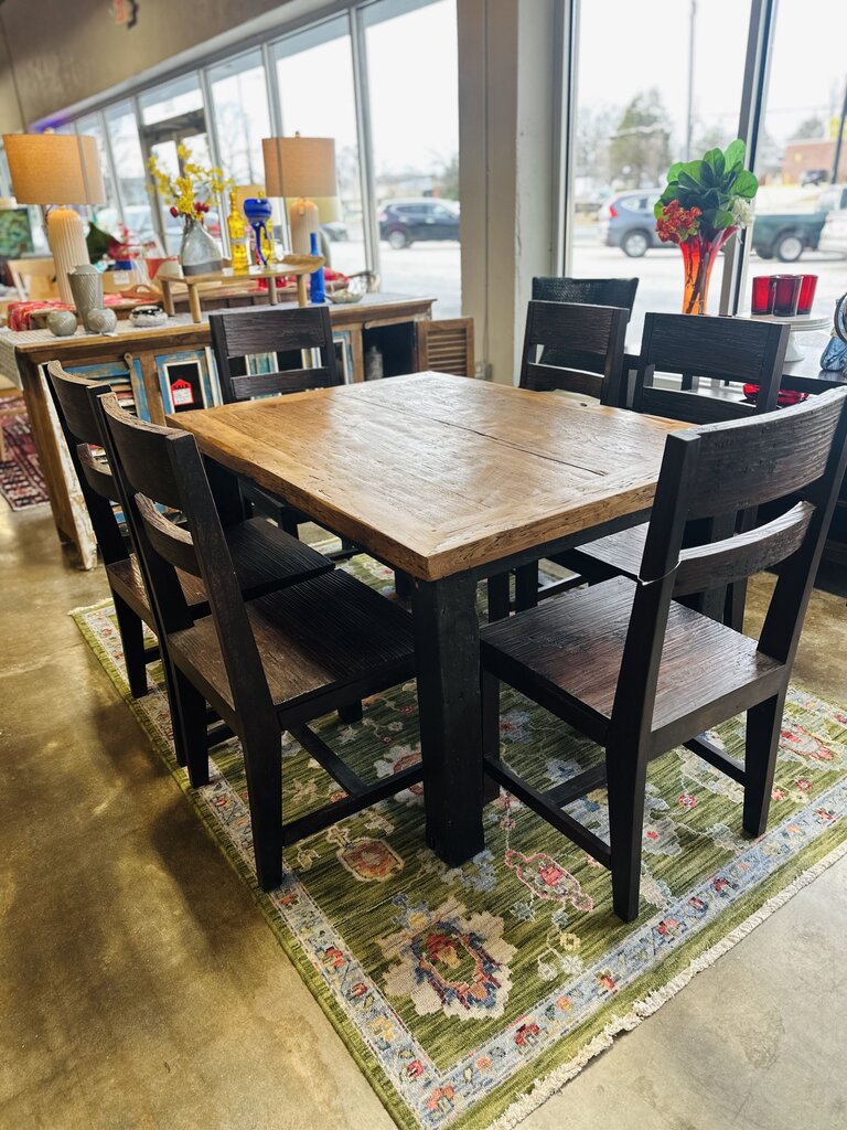 Rustic Handmade Dining Table & 6 Chairs
