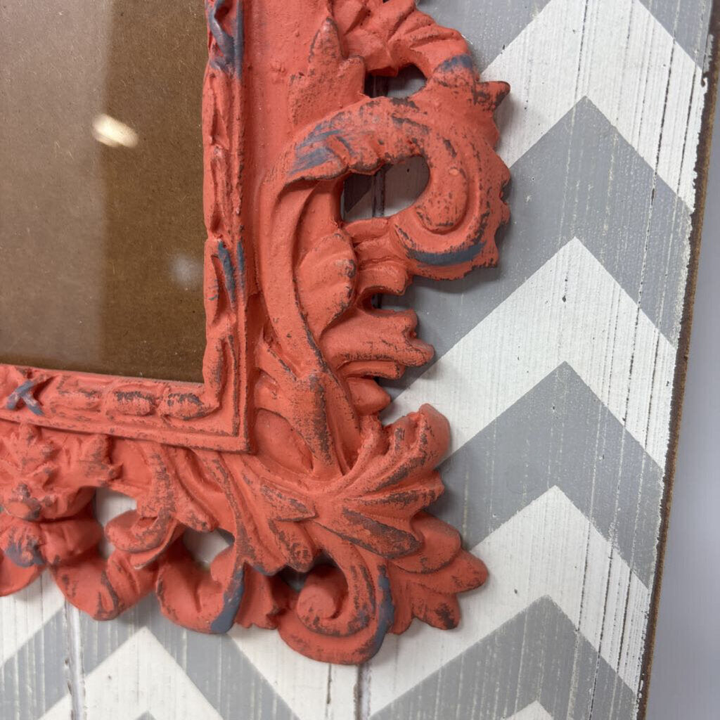 Baroque Style Frame On Slat Wood 10 X 16