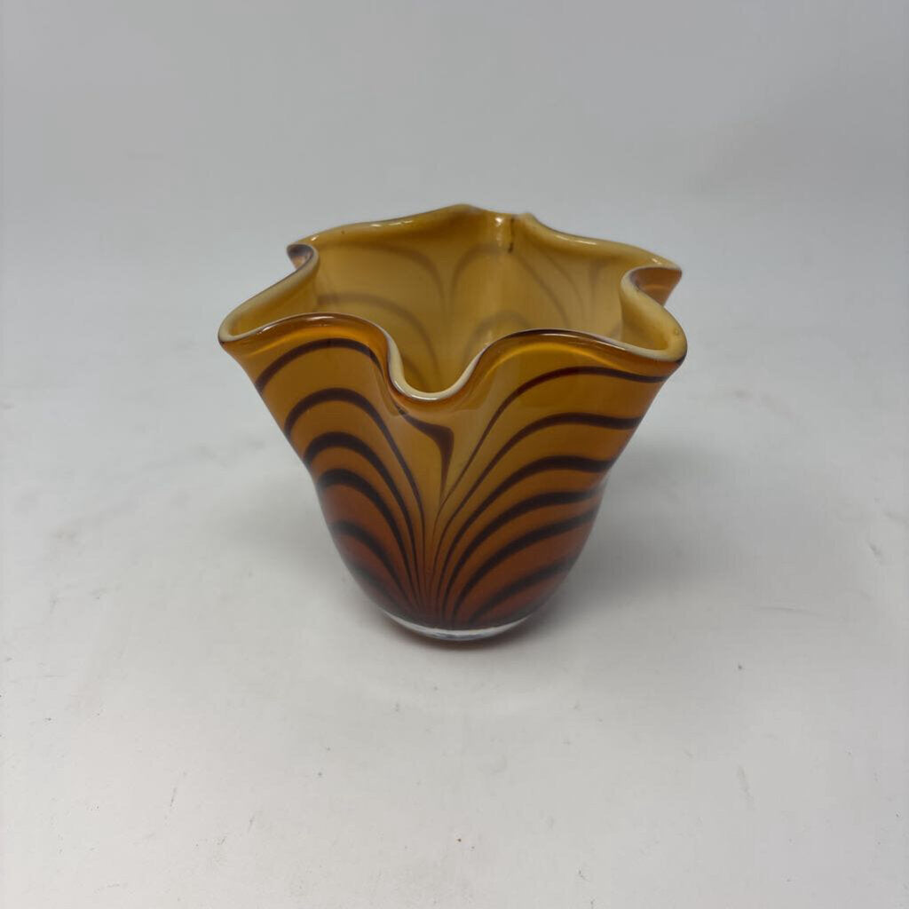 Tiger Swirled Glass Vessel