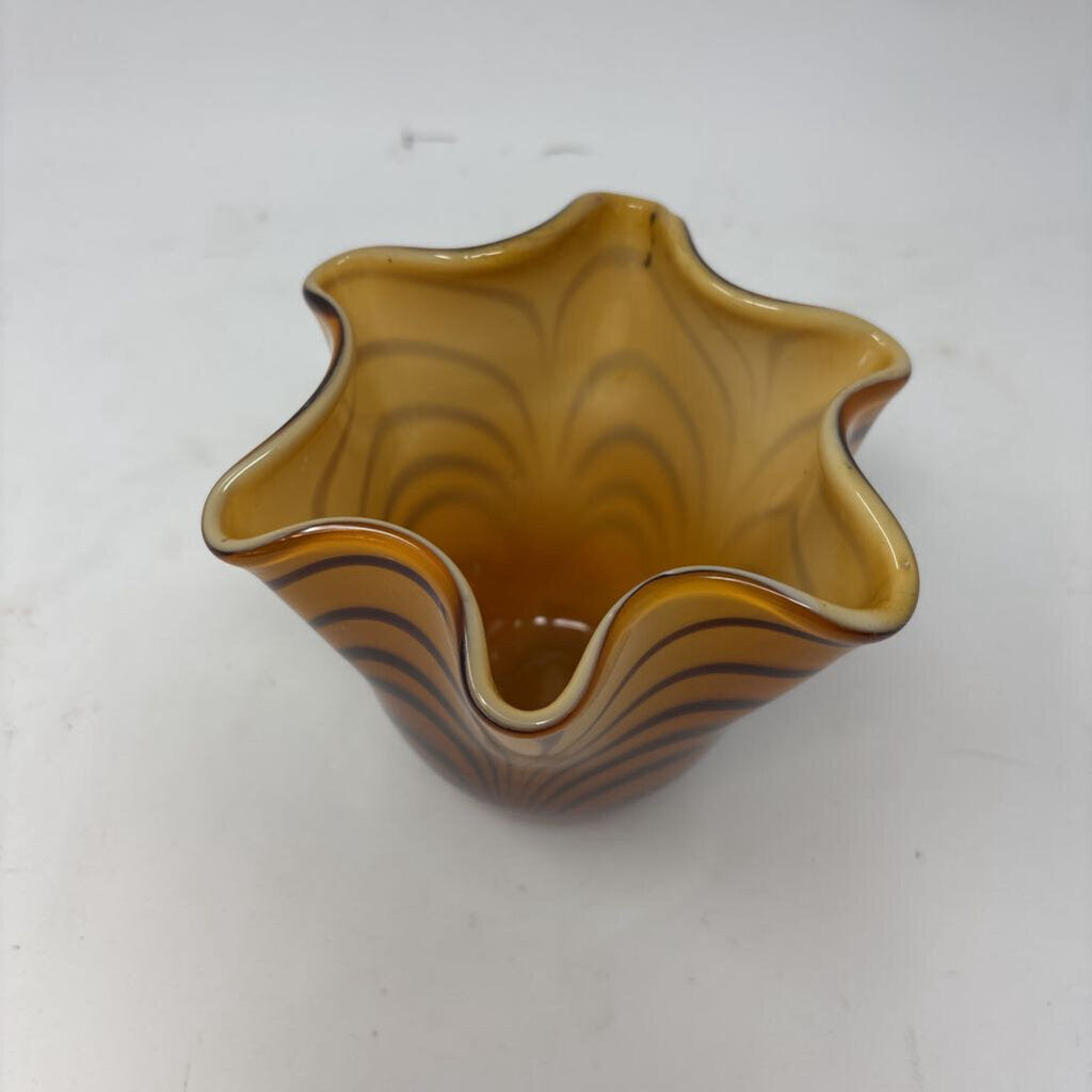 Tiger Swirled Glass Vessel