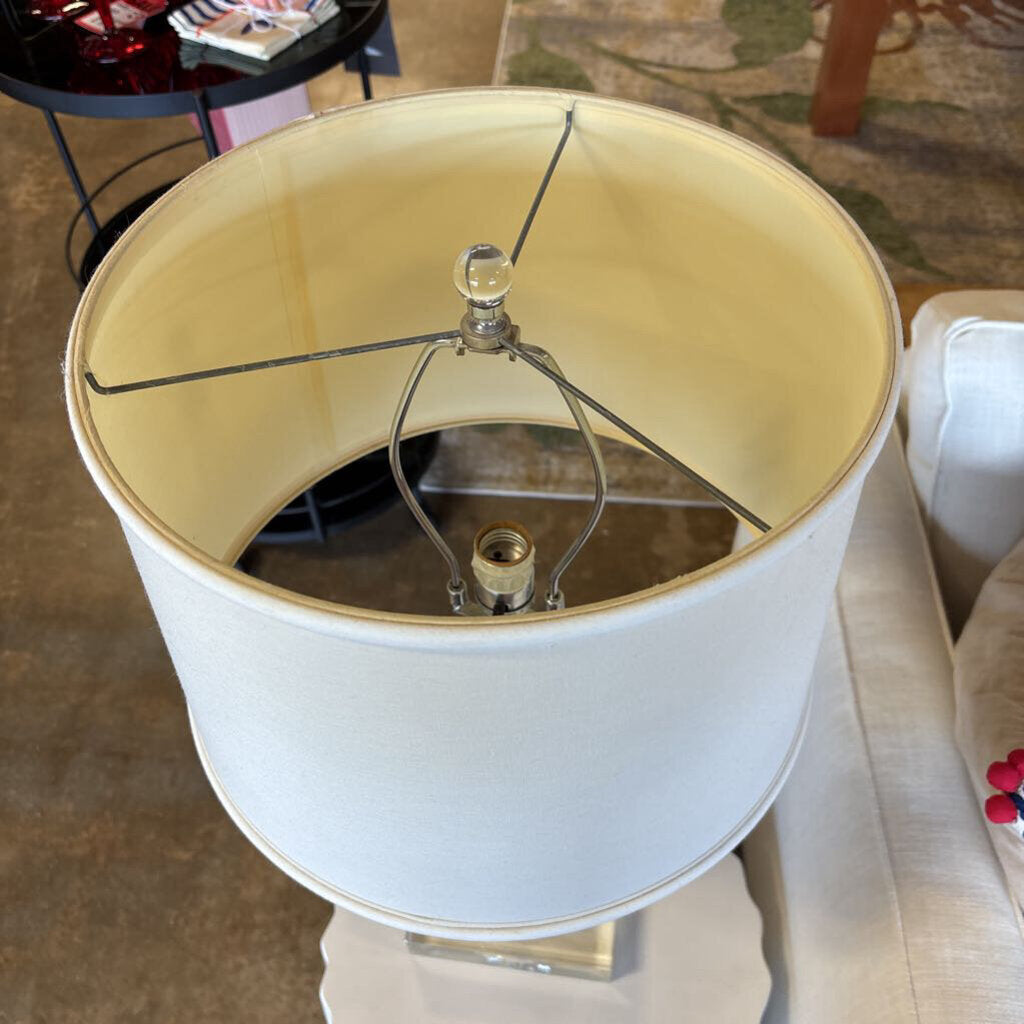 Stacked Crystal Sphere Lucite Base Lamp