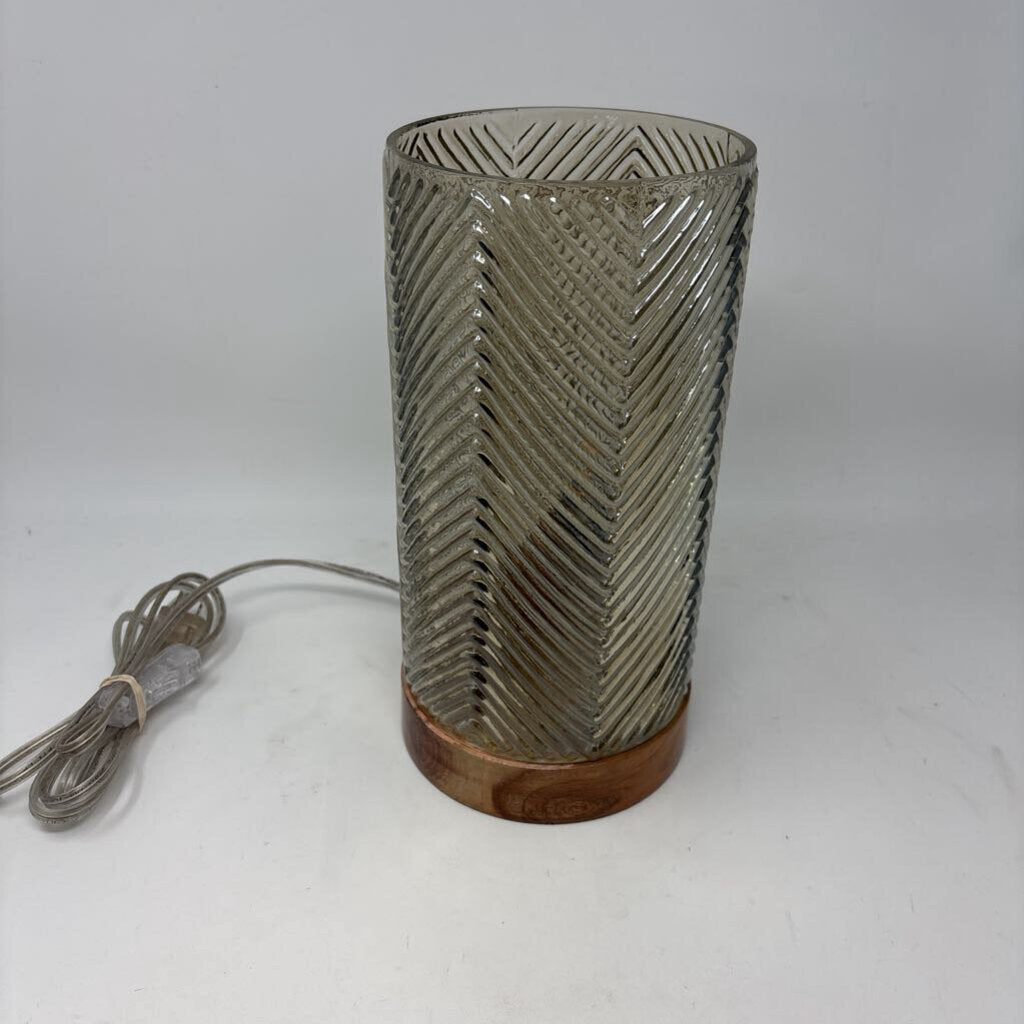 Glass Chevron Table Lamp