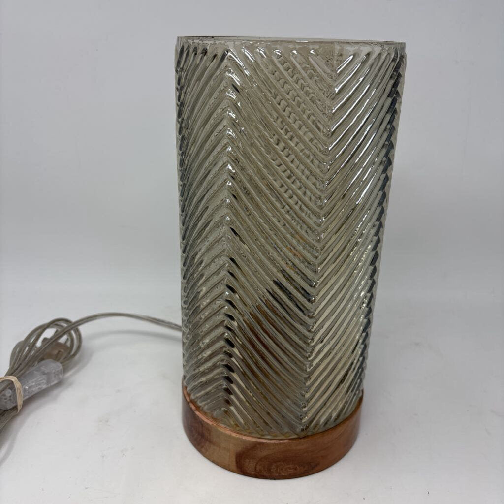 Glass Chevron Table Lamp