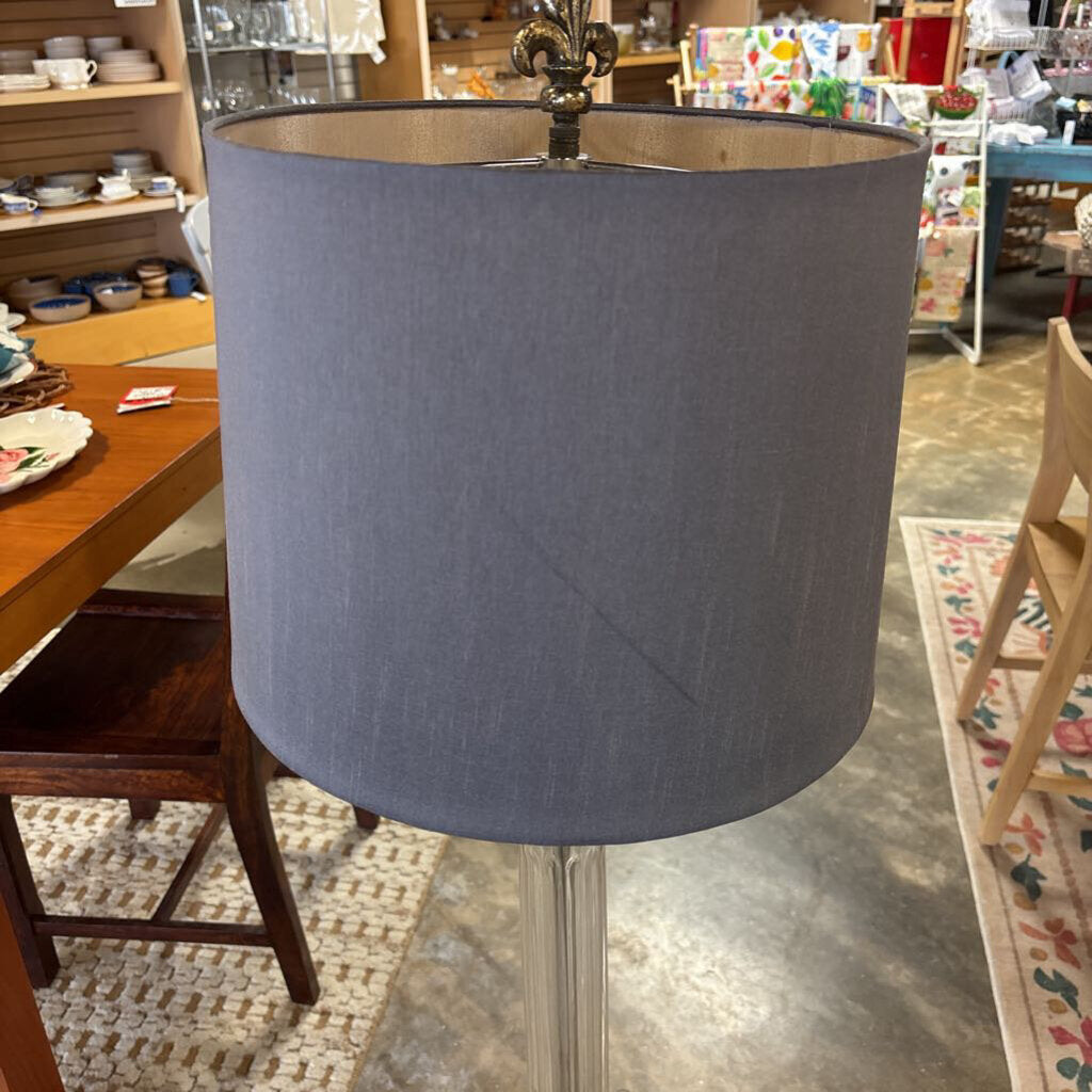 Vintage Glam Column Table Lamp & Silk Shade
