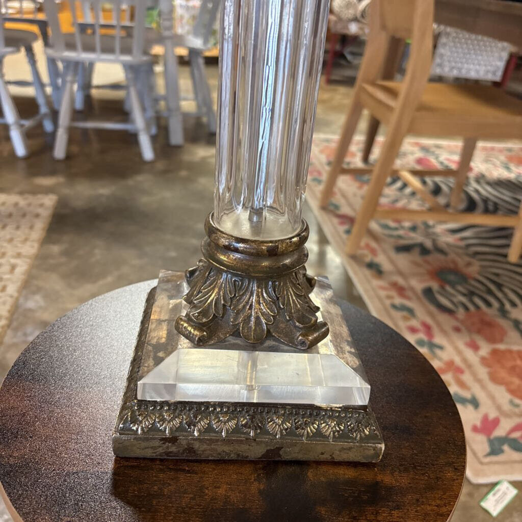 Vintage Glam Column Table Lamp & Silk Shade