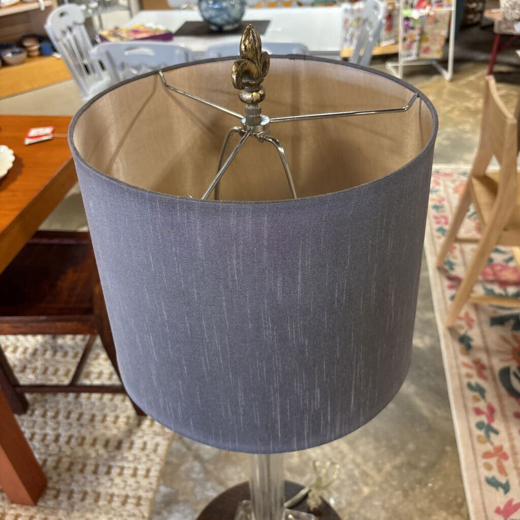Vintage Glam Column Table Lamp & Silk Shade