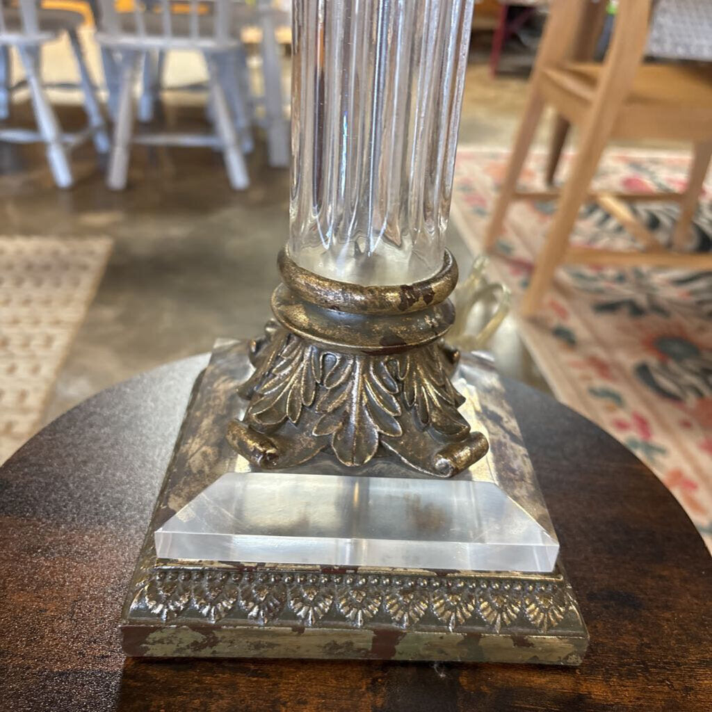 Vintage Glam Column Table Lamp & Silk Shade