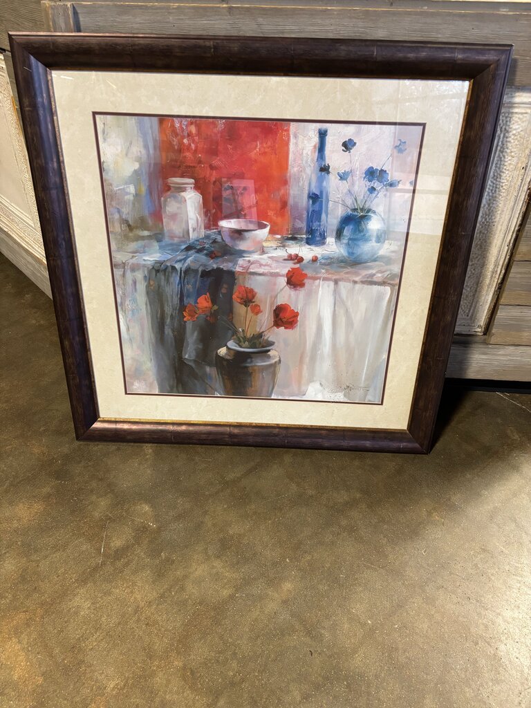 Tablescape with Red Poppies
