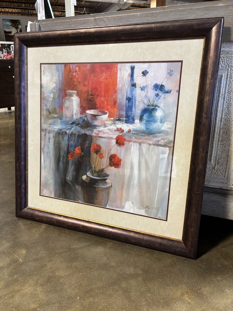 Tablescape with Red Poppies